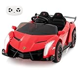 GOPLUS 12V Elektroauto Lamborghini mit 2,4G-Fernbedienung, Kinderfahrzeug mit helle LED-Leuchten,...