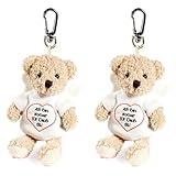 Schaffer 3197 Plüsch Schlüsselanhänger Engelbär Weiß (Packung mit 2)