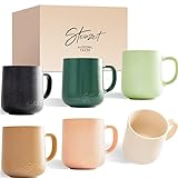 STEINZEIT Design Kaffeetassen (6x350ml) - Kaffeebecher aus 100% Handfertigung - Tassen Set mit 6...