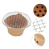 HEMOTON 1 Satz Mini Holzkohlegrill Set Tragbarer Bbq Herd für Camping und Gartenaktivitäten...