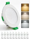 HOMEOW 20er Set LED Einbaustrahler 230V 55mm – 68mm Lochmaß, 4W LED Spot Warmweiß Neutralweiß...