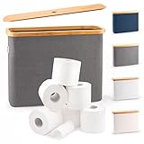 Lonbet Grey Toilet Paper Storage Stand 12 Rolls with Lid