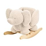 Nattou Schaukeltier aus weichem Teddy-Stoff, Schaukeltier Elefant, Inkl. Sicherheitsgurt,...