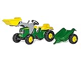 Rolly Toys rollyKid John Deere mit Frontlader (mit Anhänger, Drehschemellenkung, Alter 2,5 - 5...