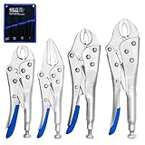 CCLIFE 4tlg Universal Gripzangen Set mit Ovale Maulform 125mm 180mm 250mm & Langbeck Gripzange 150mm...