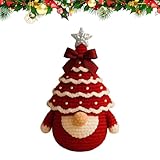 Weihnachts-Häkelset, 15 cm, handgefertigtes Baum-Zwerg-Strickset für Feiertage, Bastelkunst mit...