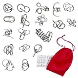 Metall 18er Set IQ Puzzle, Dreidimensionale Puzzle, Geschicklichkeitsspiele und Ringe, für Kinder,...