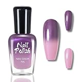 Farbwechselnder Nagellack - Chrom Lila Rosa Temperaturgesteuerter Nagellack mit Farbwechsel Effekt -...