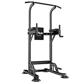 DH FitLife Power Tower Dip Station | Sport Geräte mit Klimmzugstange, Dip Barren u. Rückentrainer...