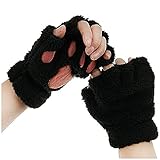 Qersh Katzenpfote Handschuhe 1 Paare Kawaii Handschuhe Katzenpfoten Cosplay Kunstpelz Plüsch Katzen...