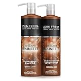 John Frieda Brilliant Brunette Value Set - 2 x 500 ml Shampoo und 2 x 500 ml Conditioner -...