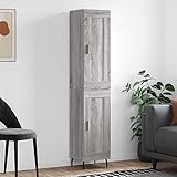 AJJHUUKI Schränke & Aufbewahrung-Buffets & Sideboards-Highboard Grau Sonoma 34,5x34x180 cm...