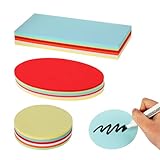 Moderationskarten Set 540 Stück – Metaplankarten in Rund, Oval und Rechteck, 6 Farben, 120g/m²...