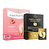 Plantifique Fußmaske - 2 Paar Fußpeeling Maske Anti Hornhaut entferner für trockene Füße & 20...