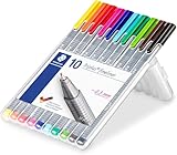 STAEDTLER Fineliner triplus, superfeine, metallgefasste Spitze, Linienbreite ca. 0.3 mm, dreikant,...