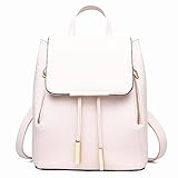 Cool Frauen Mädchen Damen Rucksack Reise Umhängetasche Leder Rucksack, weiß