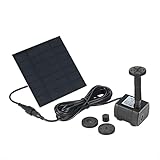 Decdeal Solar-Brunnen Wasserpumpe Garten Brunnen 7V teichpumpe Mit 7 Zubehörteilen,Kabellänge...