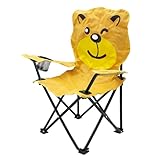 Spetebo Kinder Campingstuhl mit Getränkehalter - Motiv Bär - Garten Kinderstuhl faltbar mit...