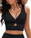 Roskiky Bikini Oberteil Damen Badeanzug Damen Schwarz Tankini Oberteil Damen Bikinioberteile Für...