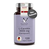 L-Carnitin Hochdosiert - 2000 mg - Premium: Carnipure® von Lonza - 120 vegane Kapseln -...