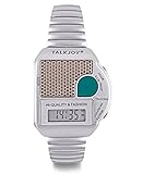 Profi Metallzugarmband Sprechende Armbanduhr Blindenuhr Wecker Sprachausgabe Zeitansage...