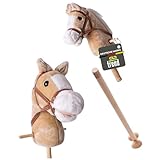 TE-Trend Hobby Horse 95cm - Stockpferd für Kinder mit Soundfunktion - rollendes Steckenpferd mit...