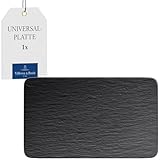 Villeroy & Boch - Manufacture Rock Multifunkionsteller Rechteckig Schwarz, Spülmaschinenfest,...