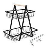 HAOYULUO 2 Stöckig Obstkorb,Abnehmbar Obst Etagere,Küchen Moderne Etagen Obstschale,Obstschale...