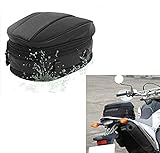 Krtopo Motorrad Rücksitz Tail Pack Tasche Wasserdicht Leder Erweiterbar Gepäcktasche PU 7.5-10L...