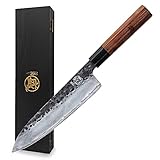 MITSUMOTO SAKARI 22 cm Gyuto Japanisches Messer, Handgeschmiedetes Küchenmesser Profi...