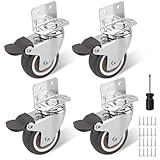 4 Stück 50-mm-Möbelrollen – Mit Bremse – Belastbar bis 120 kg – Schwerlastrollen für Möbel...