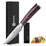 PAUDIN 9 cm Gemüsemesser, Scharf Obstmesser Schälmesser Küchen Messer Ergonomischer Griff...