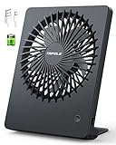 TriPole Tischventilator Leise, 2000mAh Ladefähige USB Ventilatoren Ausführen Bis zu 4-16 Std, 3...