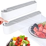 Housolution 2 Stück Magnetischer Frischhaltefolienspender mit Schneider, Abroller und Spender für...