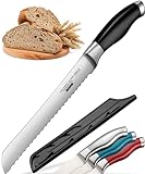Orblue Brotmesser mit Wellenschliff, Ultrascharfes Edelstahl Küchenmesser, Professionelle...