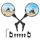 KEMIMOTO E-Geprüft Motorrad Spiegel, Universal 8mm 10mm Mit Halterung, Rückspiegel Kompatibel Mit...