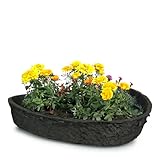 Pflanz-Herz als verrottungsfähige Pflanzschale in 36 cm - nachhaltiger Blumen-Topf in schwarz aus...