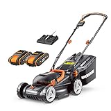 WORX 40V Akku-Rasenmäher WG779E, 2,5Ah 2 Akkus, Powershare, Schnittbreite 34cm, 6-Fache 20-70mm...