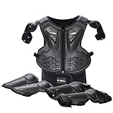 Fansport 5 Stück Motorrad Schutz Jacke,Kinder Motorrad rüstung mit Knieschoner Ellbogenschoner...