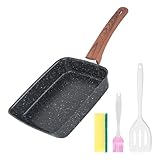 DMJJSD® Tamagoyaki Pfanne Induktion Eierpfanne Pfanne Japanisch Japanisch Pfanne mit Silikonspatel,...