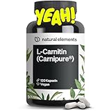 natural elements L-Carnitin 2000 - Premium: Carnipure® von Lonza - 120 Kapseln - Laborgeprüft,...