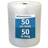 1 Rolle Luftpolsterfolie 60 my 50cm x 50m Versandfolie Verpackungsmaterial für Versand und Umzug...