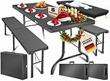 KESSER® Bierzeltgarnitur 3-teilig Set Tisch & 2X Bank | Buffettisch für drinnen & draußen...