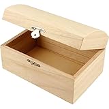 Creativ Create Crafts 575440 Schatztruhe aus Holz mit gebogenem Deckel und Metallverschluss, braun,...