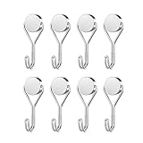 EUZUXU 8 Stück Magnethaken, Magnetic Hooks Stanzfrei Magnethacken, Schwenkbare Schaukel für...