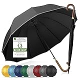 ADRIANO PORCARO® Regenschirm Sturmfest I Ø120cm Schirm I Regenschirm Groß XXL mit Reflektierendem...
