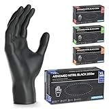 200x ARNOMED Einweghandschuhe Schwarz, Einmalhandschuhe XL, Nitrilhandschuhe puderfrei, Handschuhe...