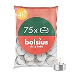 Bolsius D-light Teelichter - 75 Stück - im Beutel - Länge Brenndauer 4 Stunden - Dekorative...
