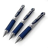 Pentel EnerGel XM BL77 Druck-Gelschreiber, 0,7 mm, 54 % recyceltes Material, Marineblau, 3 Stück