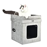 Amazon Basics Faltbares Katzenhaus, 38 x 38 x 43 cm, Grau